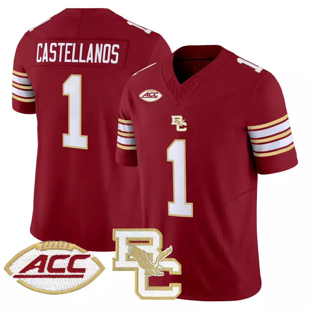 Castellanos ACC 1 Jersey Maroon Bc Eagles Boston College Men Gold White Vapor Limited