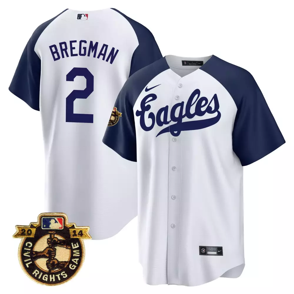 Alex Bregman 2 Eagles Jersey White 2014 Civil Rights Game Men Navy Stitched