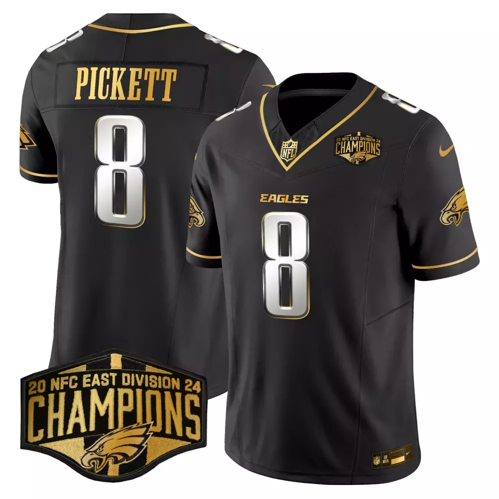 Kenny Pickett 8 Eagles Jersey Black 2020 NFC East Division Champions Men Replica