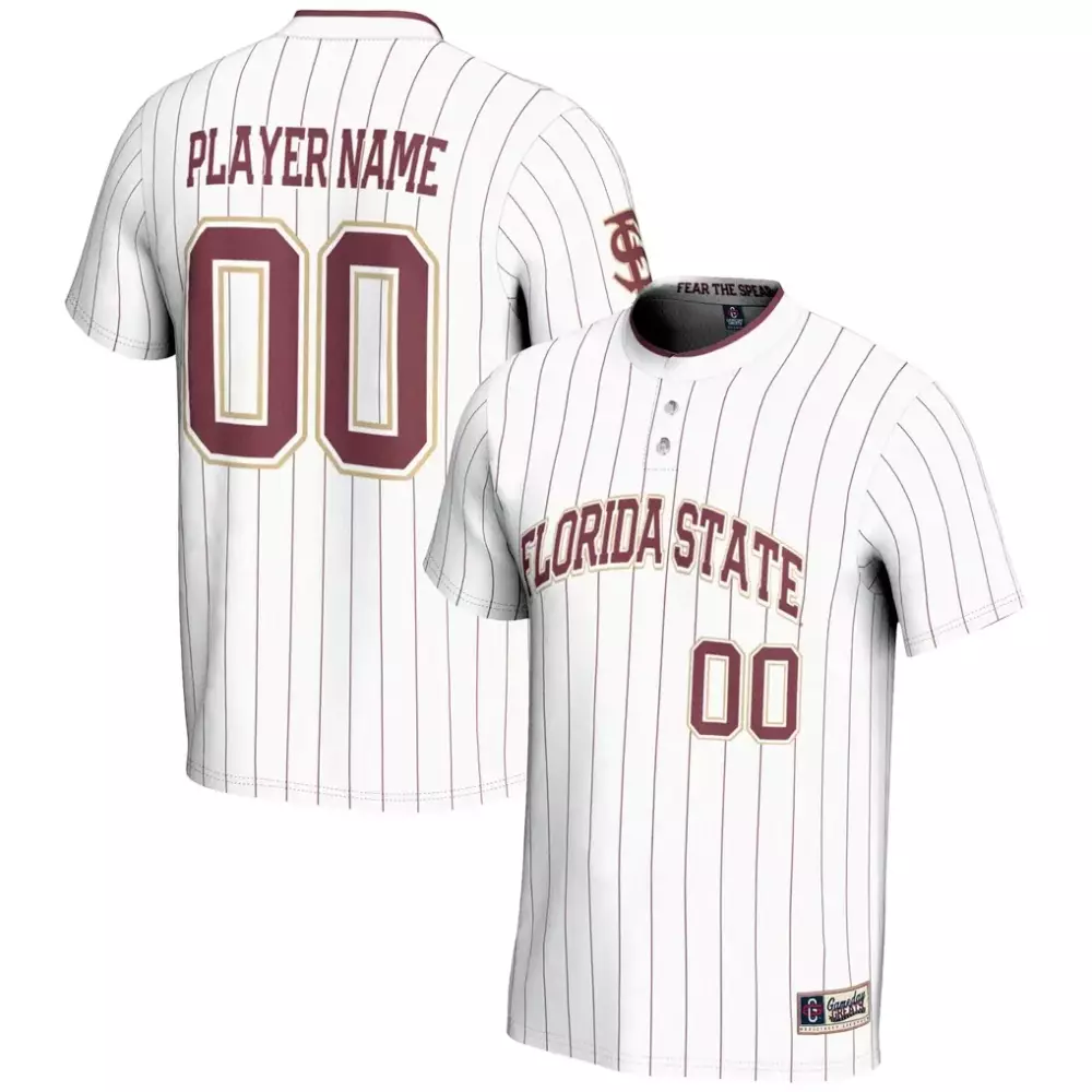 Florida State Jersey White Men Pinstripe Maroon Gameday Unisex