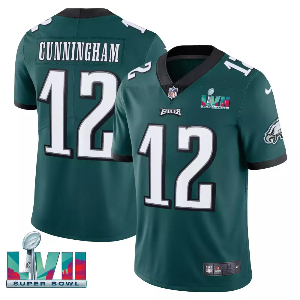 Randall Cunningham 12 Eagles Jersey Green Super Bowl Lvii Men Official White Black