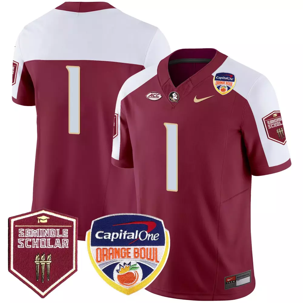 Florida State Seminoles 1 Jersey Maroon Capital One Orange Bowl Seminole Scholar