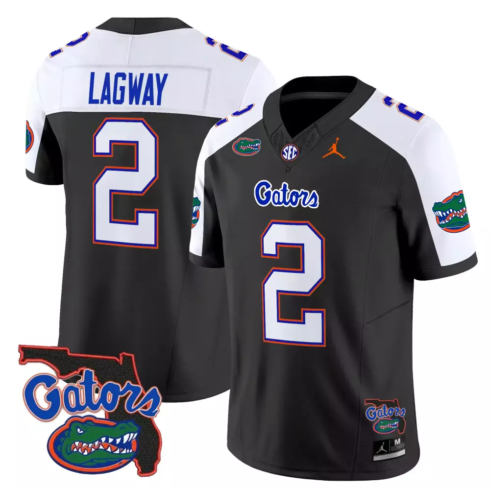 Lagway Gators 2 Florida Jersey Black Jordan Brand Men White Orange Blue Stitched