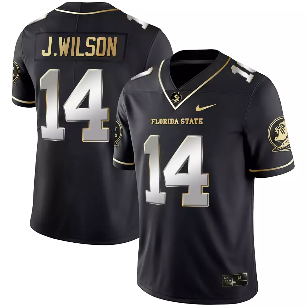 Johnny Wilson 14 Florida State Jersey Black Men Gold Silver Limited Vapor All Stitched