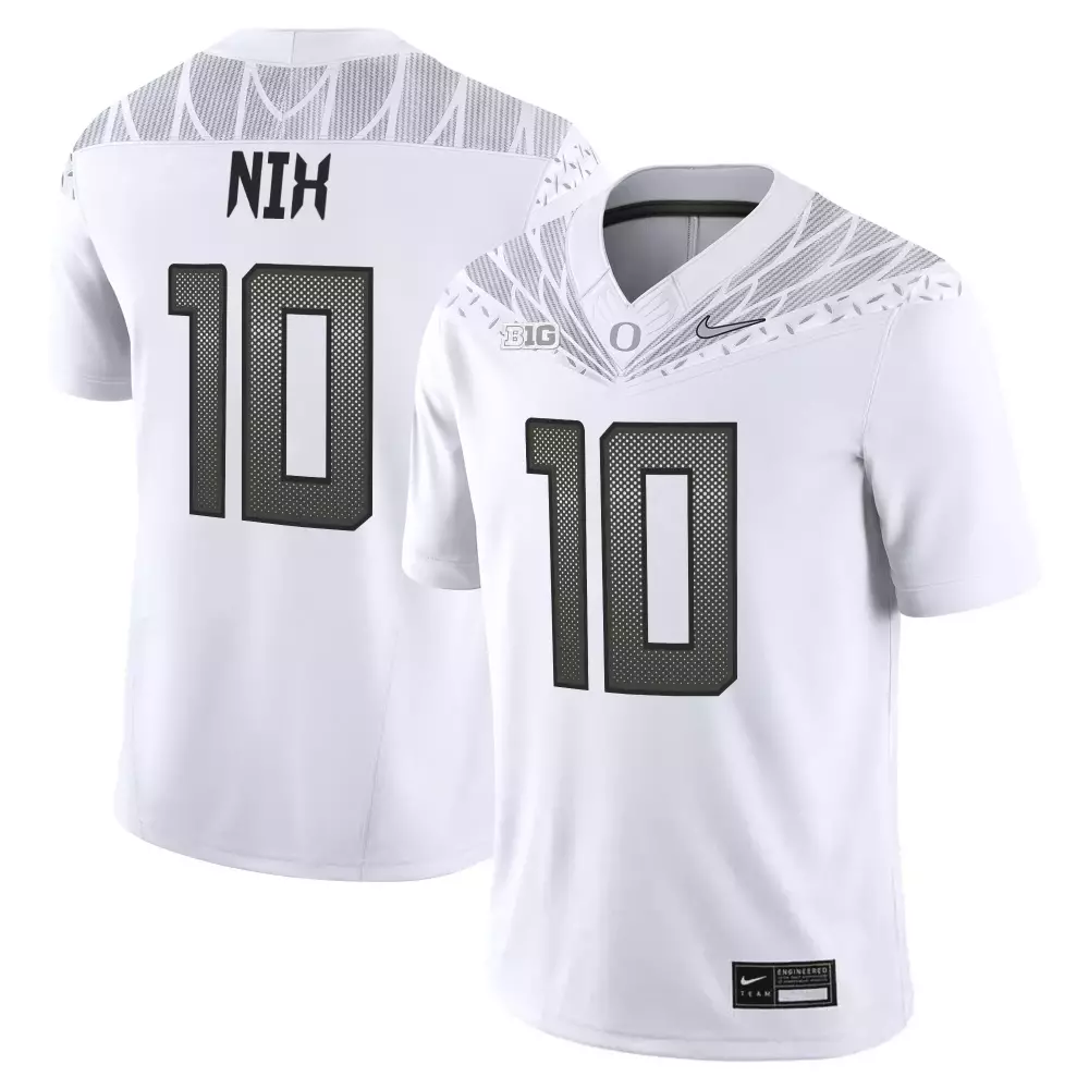 Gavin Nix 10 Oregon Ducks Jersey White Big Men Black Gray Vapor Limited All Stitched