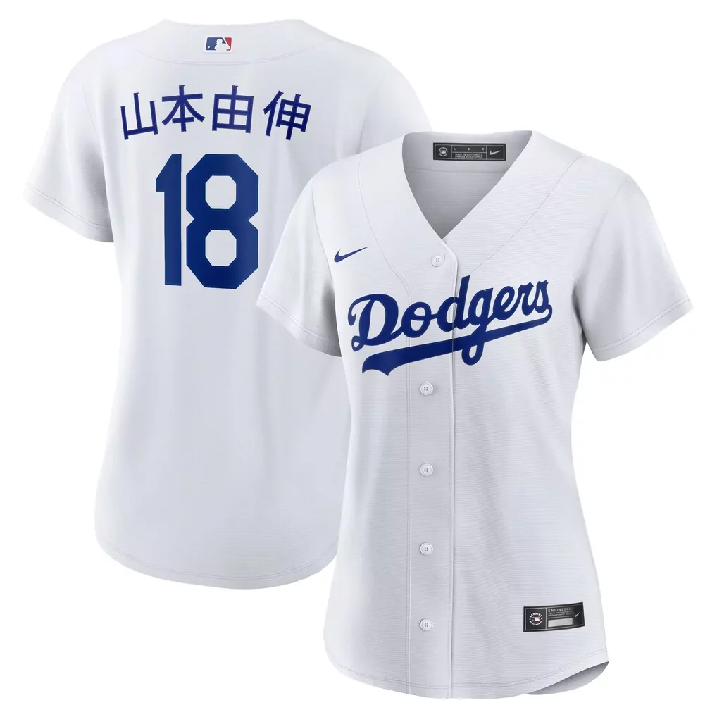 Yoshinobu Yamamoto 18 Jersey White Los Angeles Dodgers Women Blue Home Replica