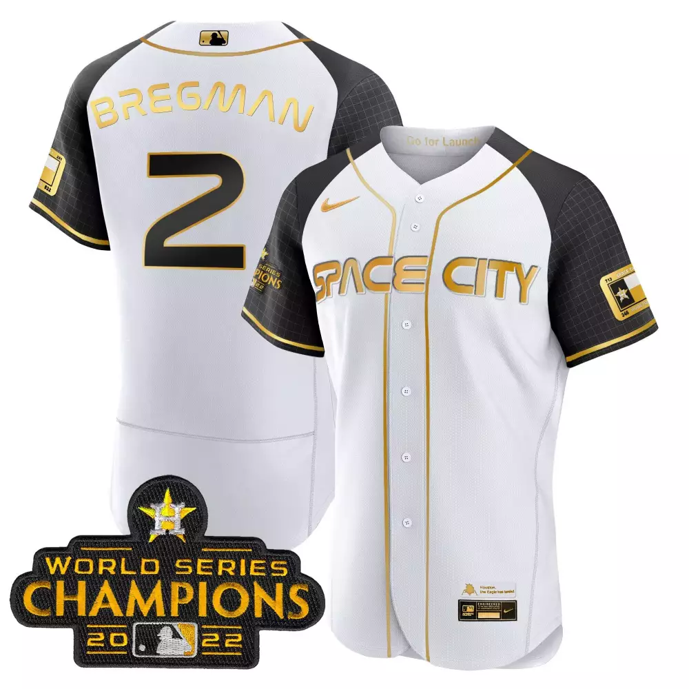Alex Bregman 2 Houston Astros Jersey White Space City World Series Champions 2022