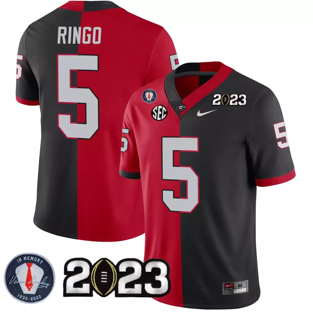 Kelee Ringo 5 Georgia Bulldogs Jersey Black 2023 National Champions Championship