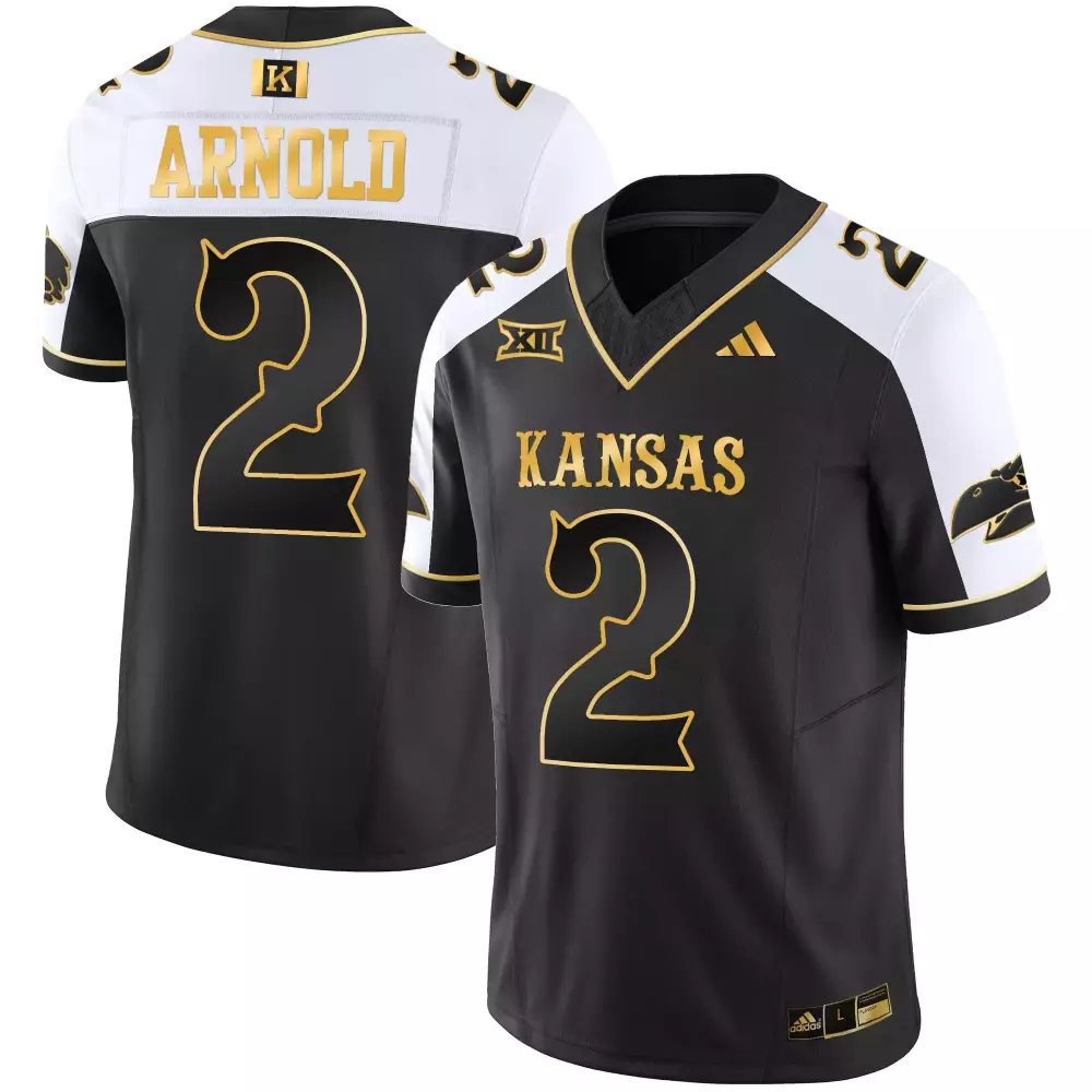 Lawrence Arnold 2 Kansas Jersey Black Big Men White Gold Alternate Vapor All Stitched