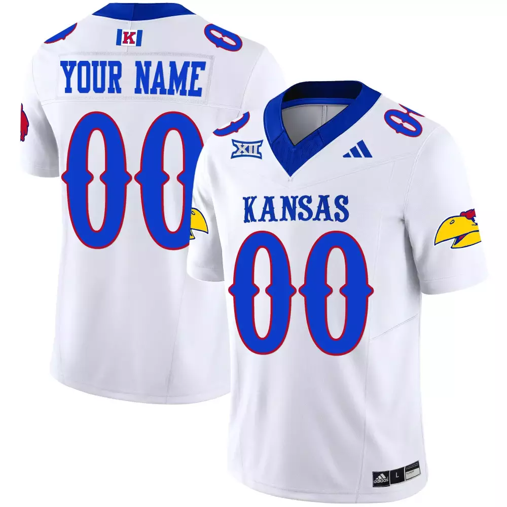 Custom Kansas Jersey White Men Blue Red Vapor Limited All Stitched