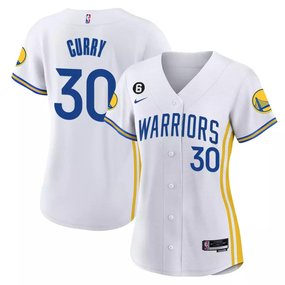 Seth Curry 30 Warriors Jersey White Women Blue Yellow All Stitched Vapor