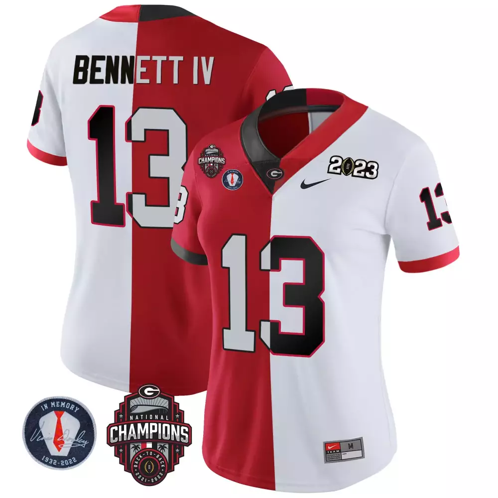 Stetson Bennett 13 Jersey Red 2023 National Championship Georgia Bulldogs Cfp Men