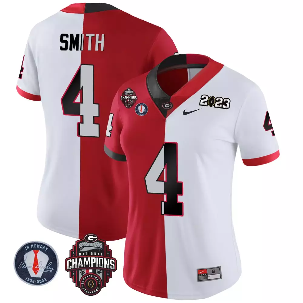 Nolan Smith 4 Georgia Bulldogs Jersey Red National Championship Back-to-back 2021-2022 Cfp 2023