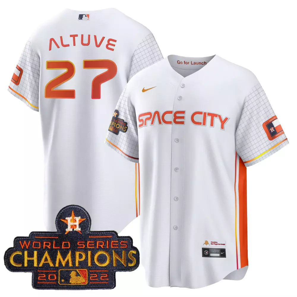 Altuve Space 27 Houston Astros Jersey White City World Series Champions 2022 Men