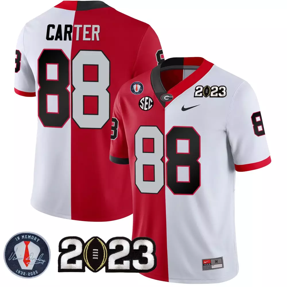 Jalen Carter 88 Georgia Bulldogs Jersey Red National Championship Memory 1932-2022 2023
