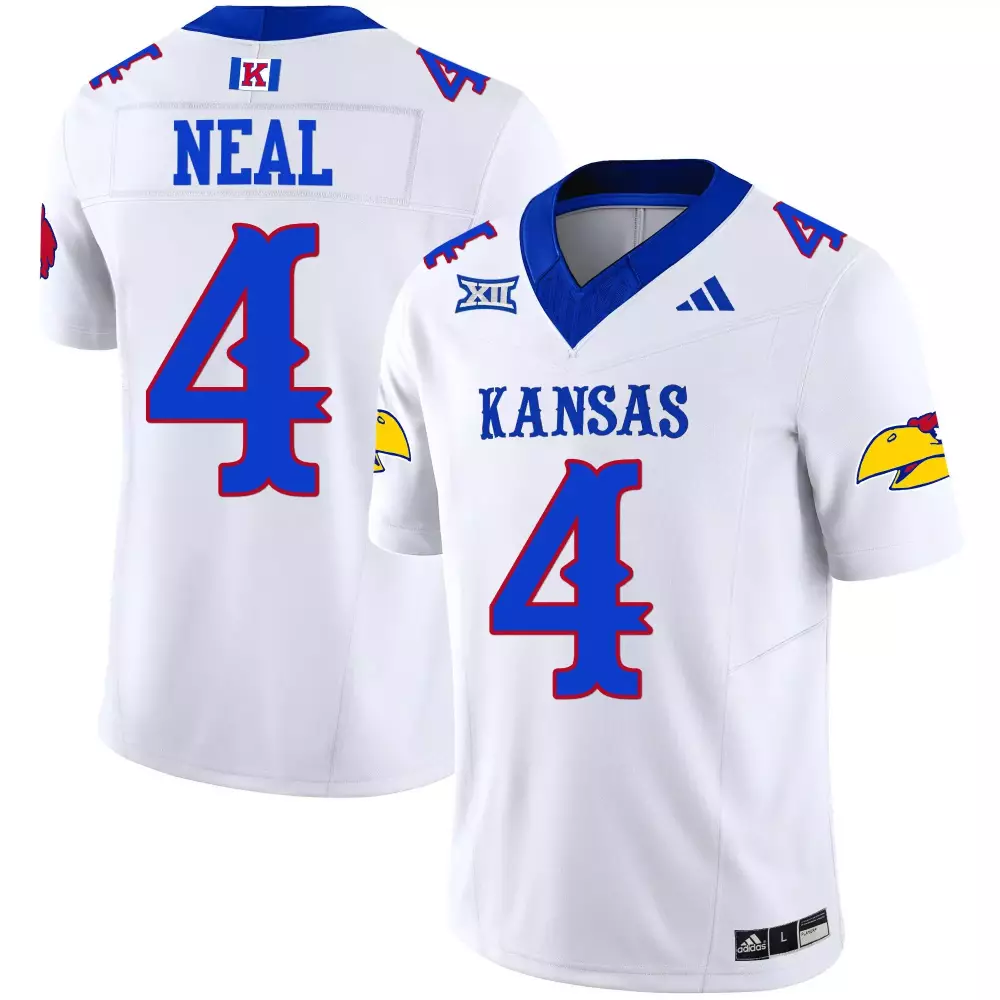 Devin Neal 4 Kansas Jersey White Big Men Blue Red Vapor Limited All Stitched