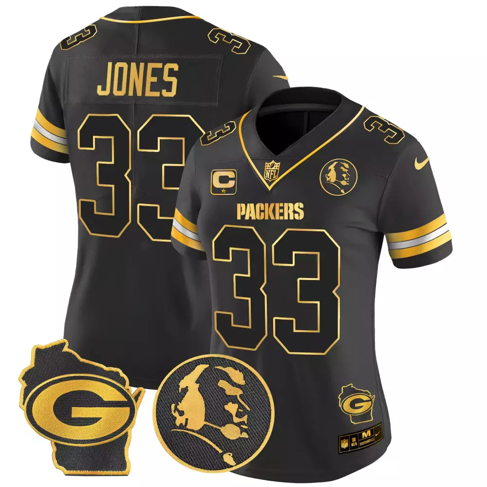 John Madden 33 Packers Jersey Black Green Bay Lambeau Field Men Alternate Gold White