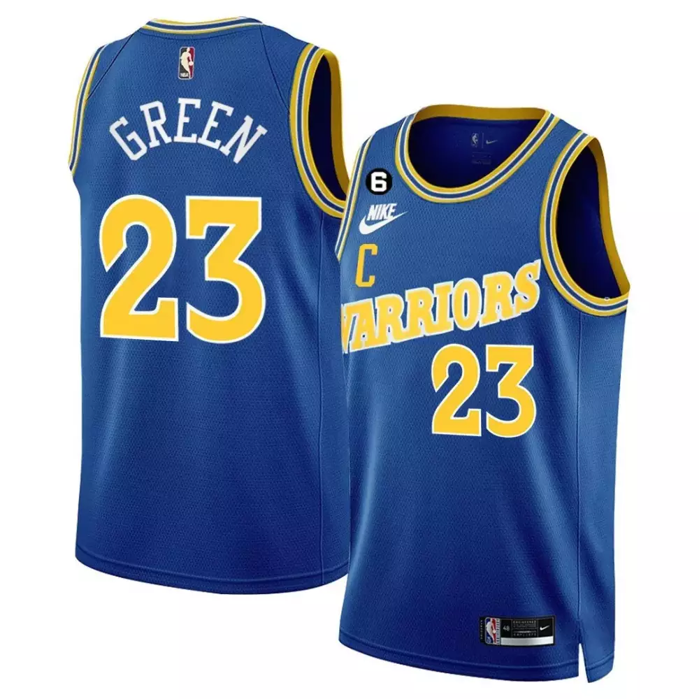 Green 23 Warriors Jersey Blue Men Standard Yellow White Classic All Stitched