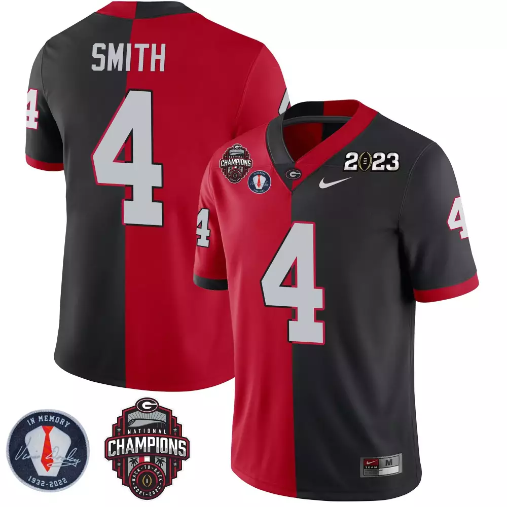 Nolan Smith 4 Georgia Bulldogs Jersey Red National Champions 2021-2022 Memory 1932-2022 2023