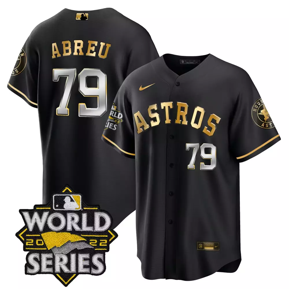 Bryan Abreu 79 Astros Jersey Black World Series 2022 Men Gold Silver All Stitched