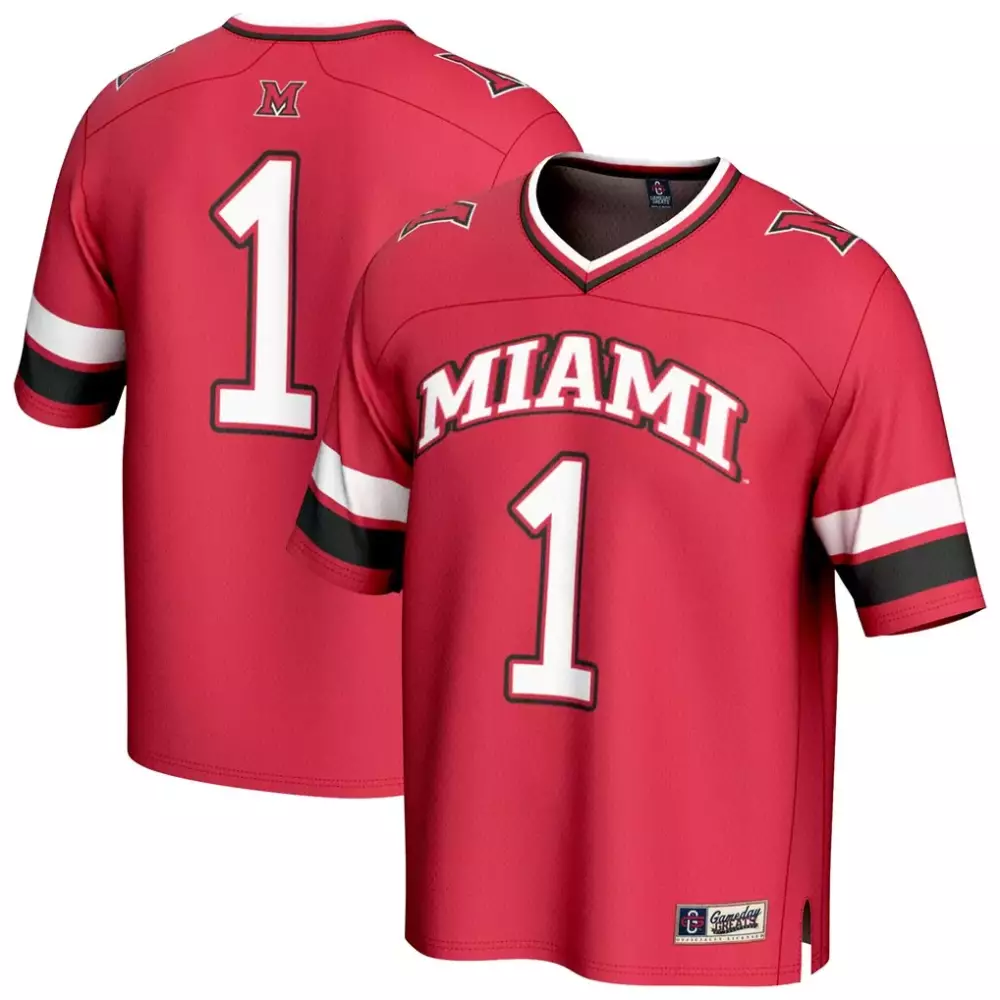 Miami Hurricanes 1 Jersey Red Men White Black Gameday Fashion