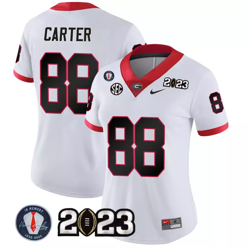 Jalen Carter 88 Georgia Jersey White National Championship 2023 Men Red Black All