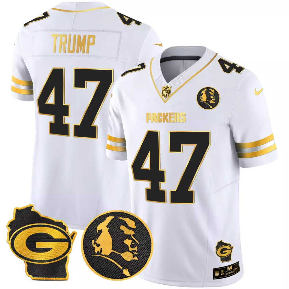 Donald Trump 47 Packers Jersey White Men Alternate Black Gold Home Vapor Limited