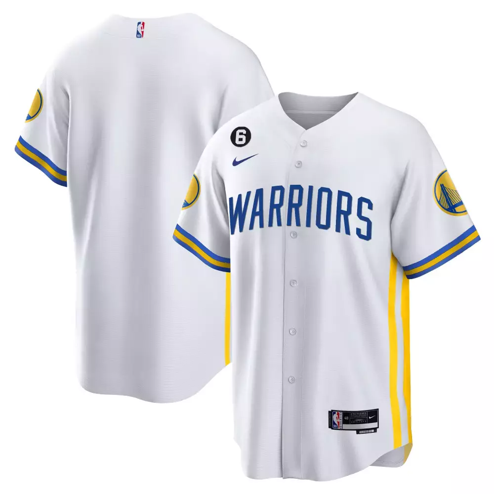 Stephen Curry 6 Jersey White Golden State Warriors Men Blue Gold All Stitched Vapor