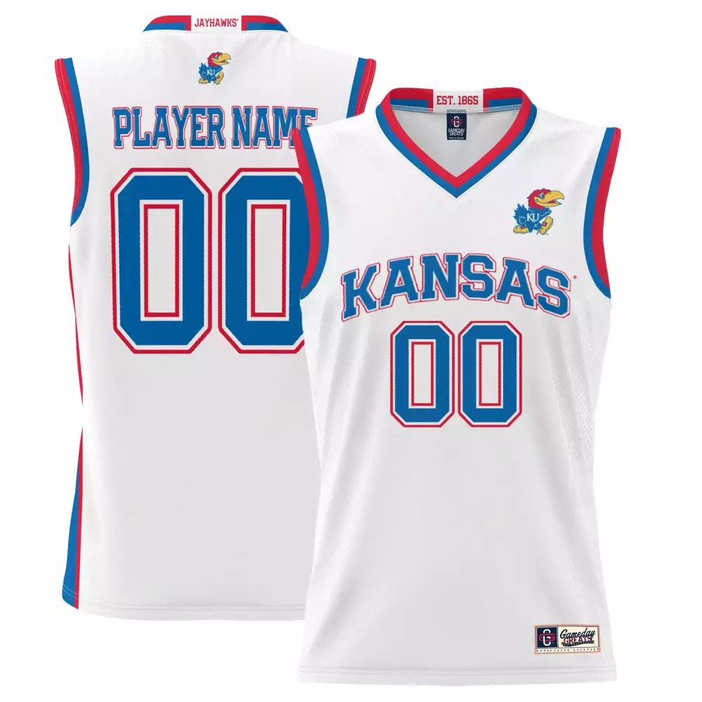 Kansas Jayhawks Jersey White Ku Men Blue Red All Stitched Vapor