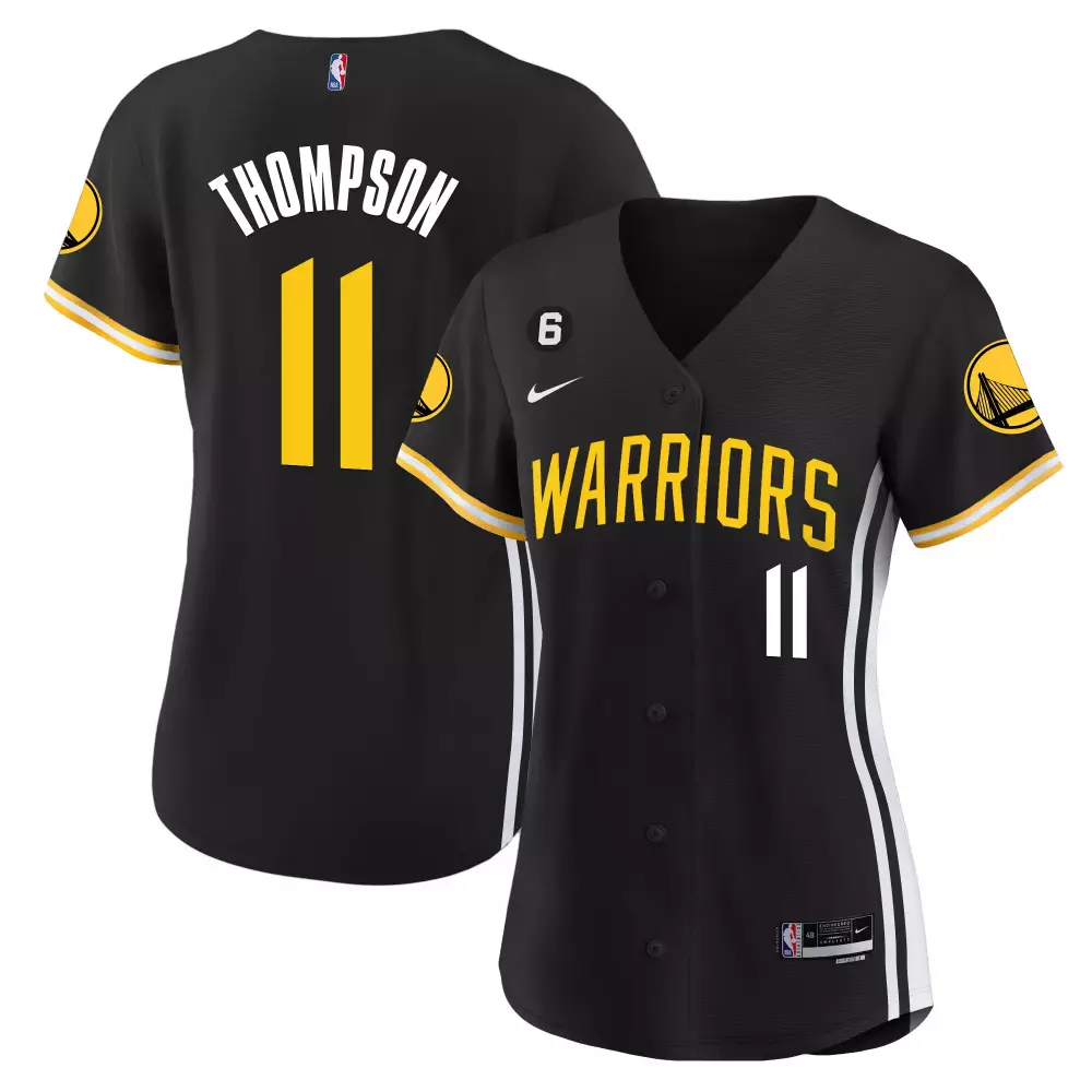 Klay Thompson 11 Warriors Jersey Black Women Yellow White All Stitched Vapor