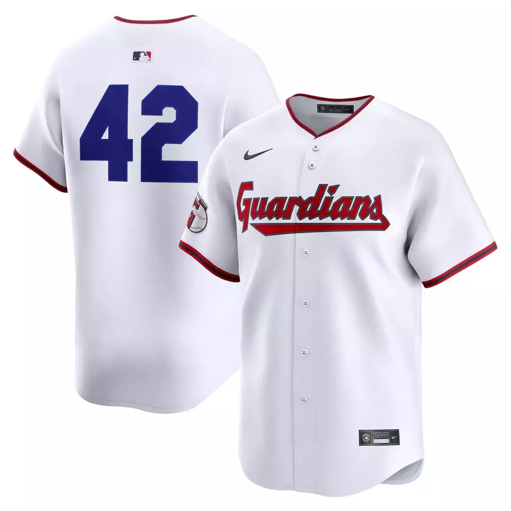 Custom Guardians 42 Jersey White Men Red Blue All Stitched Vapor