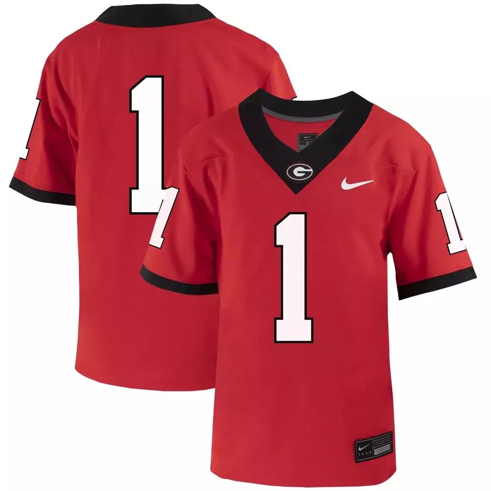Carter 1 Georgia Bulldogs Jersey Red Men Black White All Stitched Vapor