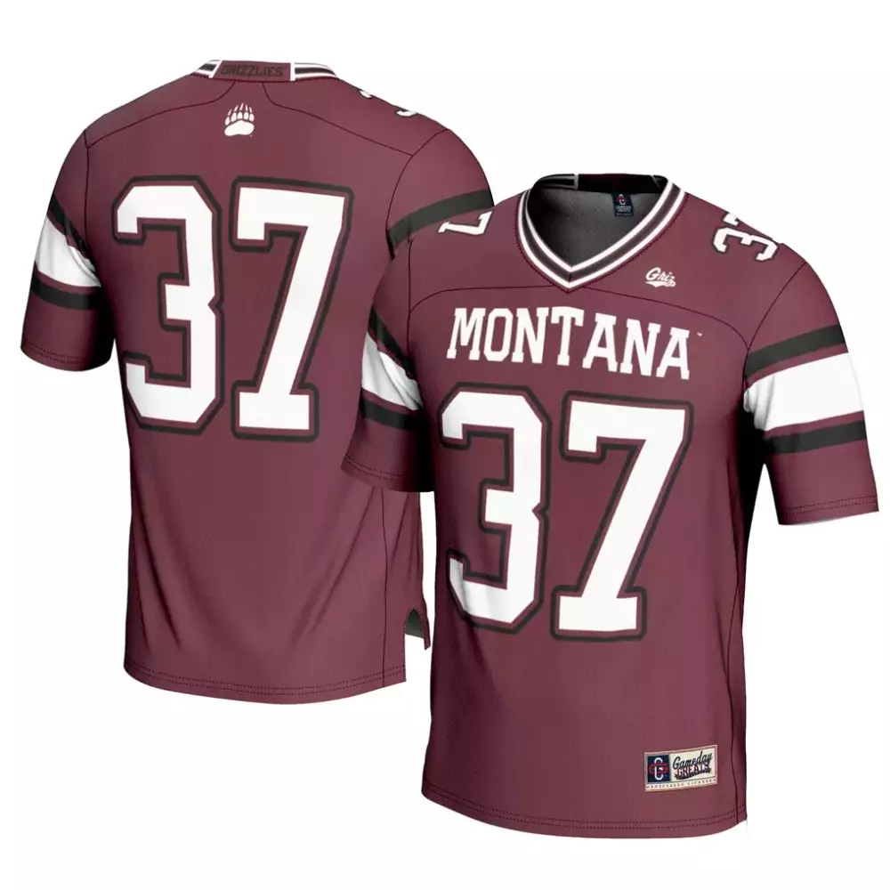Joe Montana 37 Grizzlies Jersey Maroon Griz Gameday Men White Black