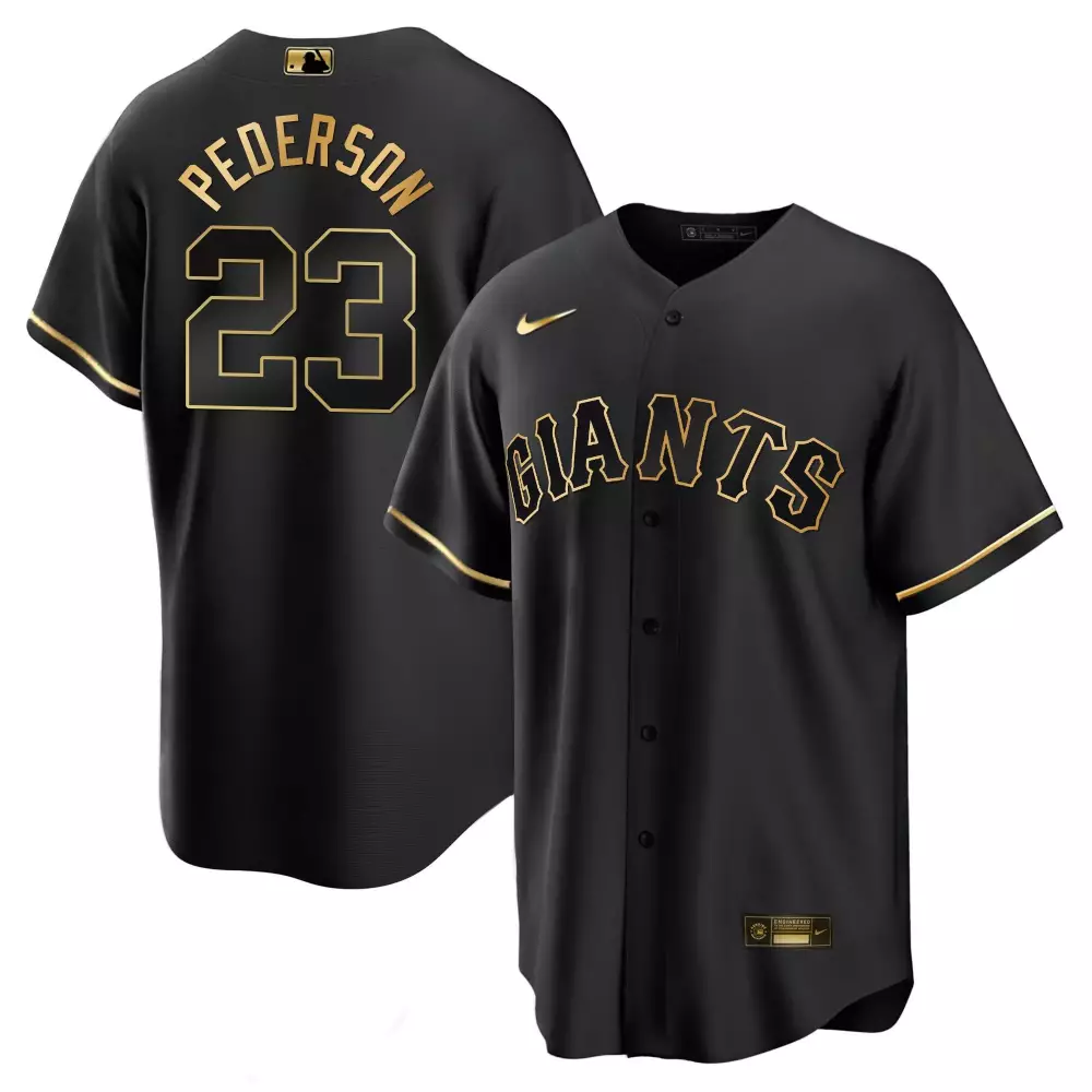 Joc Pederson 23 Giants Jersey Black Men Gold Cool Limited All Stitched