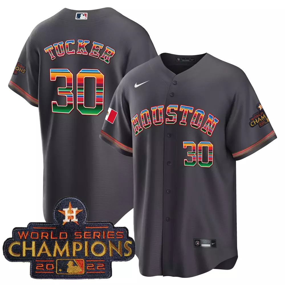Kyle Tucker 30 Houston Astros Jersey Gray Fiesta World Series Champions 2022 Men