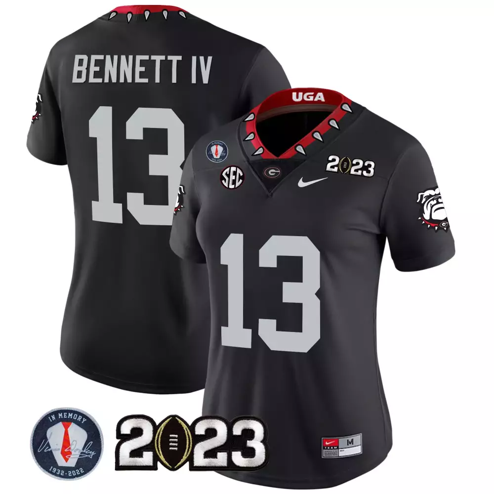Stetson Bennett 13 Jersey Black National Championship Georgia Bulldogs 2023 Men White