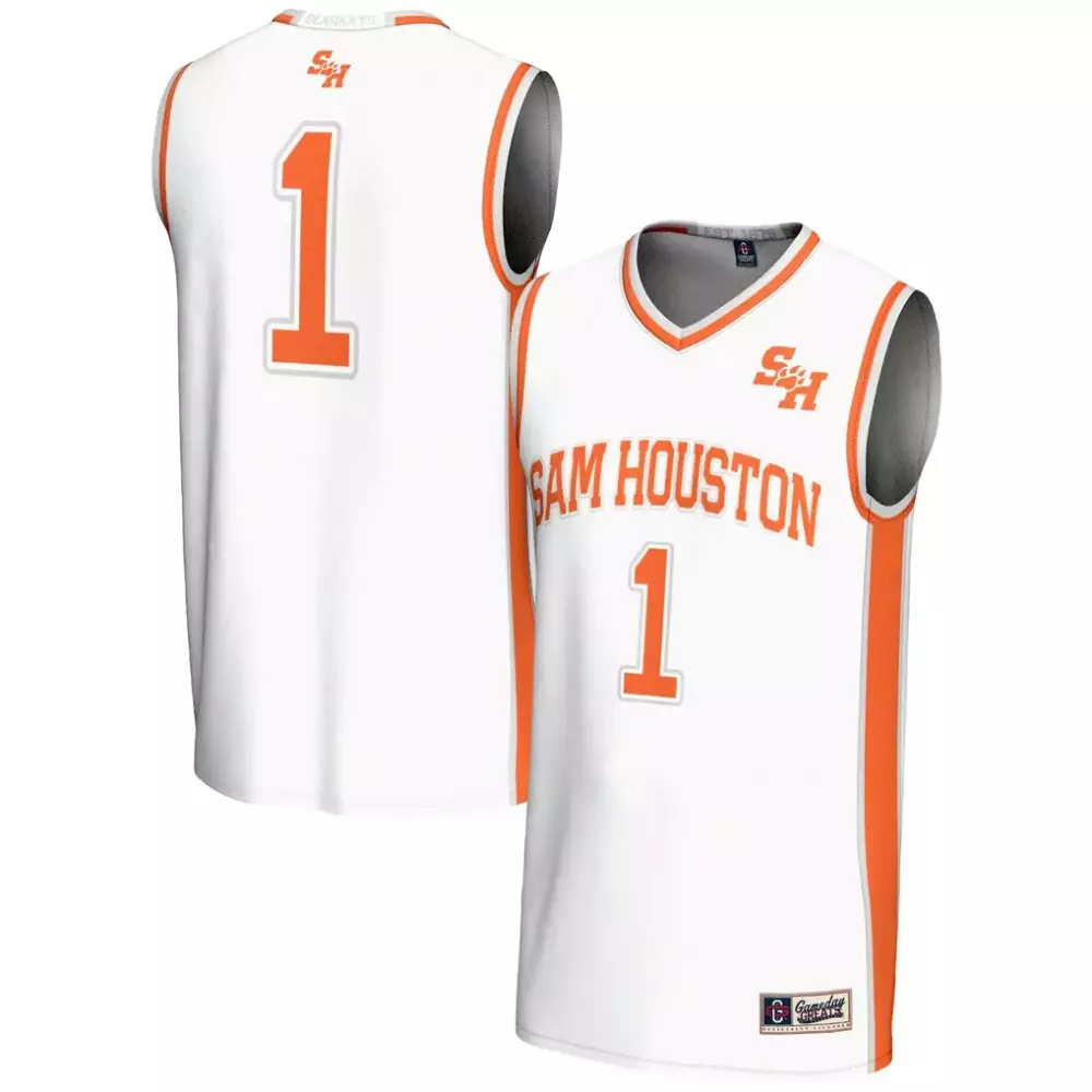Sam Houston 1 Jersey White State University Men Orange Gameday Replica