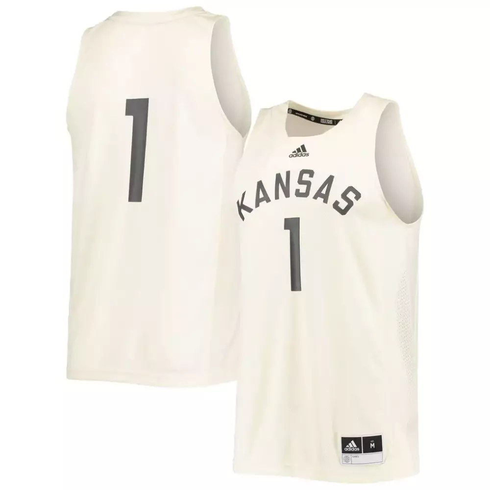 Jayhawks 1 Kansas Jersey Cream Men Gray