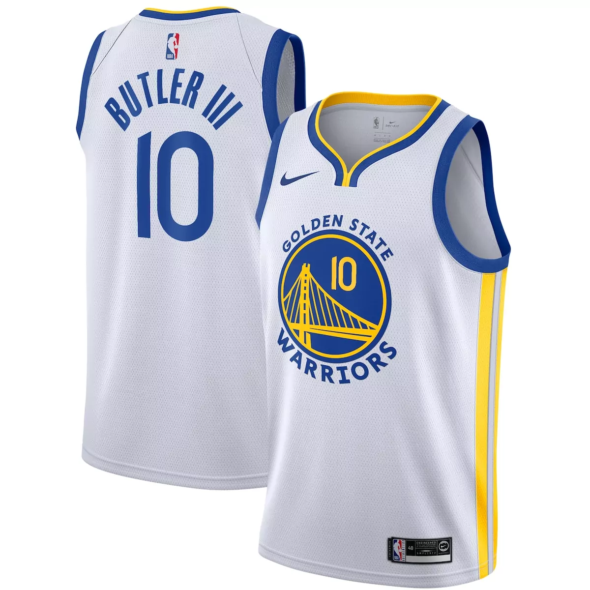 Jimmy Butler Iii 10 Jersey White Golden State Warriors Men Blue Yellow