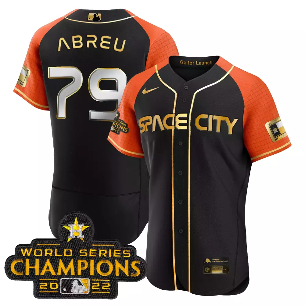 Bryan Abreu 79 Houston Astros Jersey Black Space City World Series Champions 2022