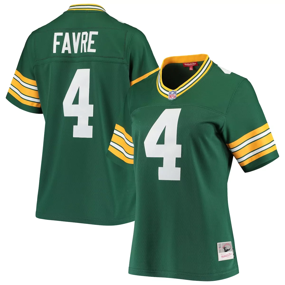 Brett Favre 4 Green Bay Packers Jersey Women Player Yellow White Legacy