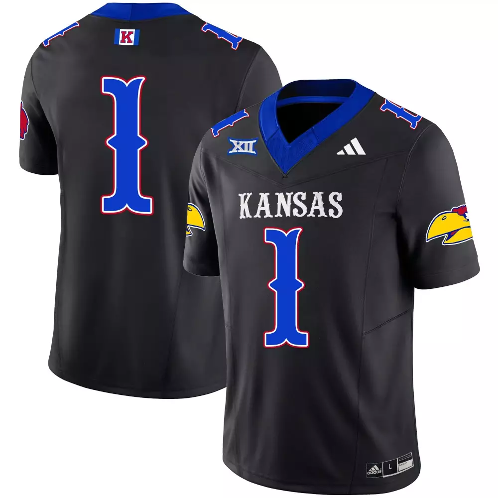 Dyson Daniels 1 Kansas Jayhawks Jersey Black Football Uniform Big Men Blue White
