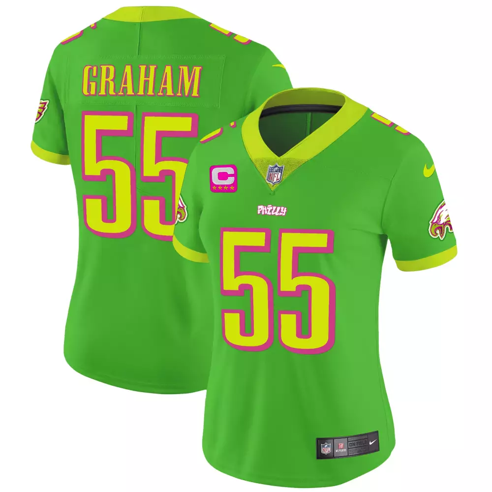 Treveon Graham 55 Jersey Green Philadelphia Eagles Women Alternate Lime Pink All
