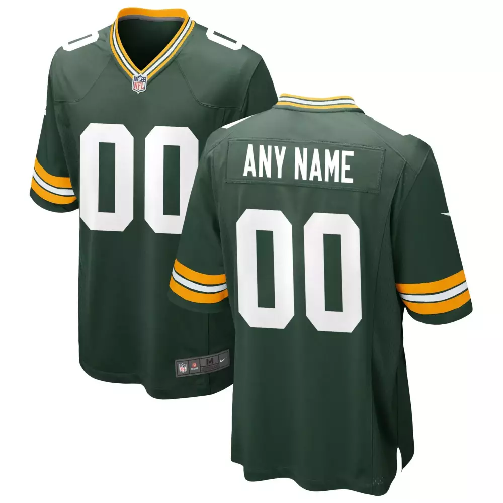 Green Bay Packers Jersey Men Full_dye Yellow White Custom Home All Stitched