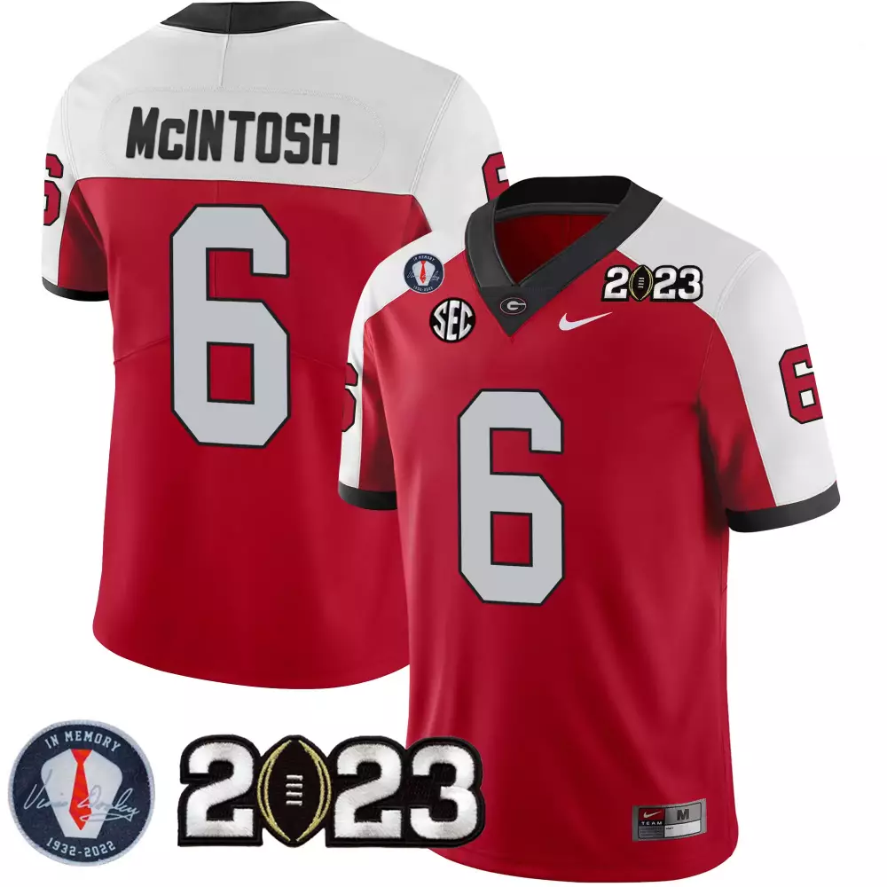 Kenny Mcintosh 6 Georgia Bulldogs Jersey Red National Championship Memory 1932-2022