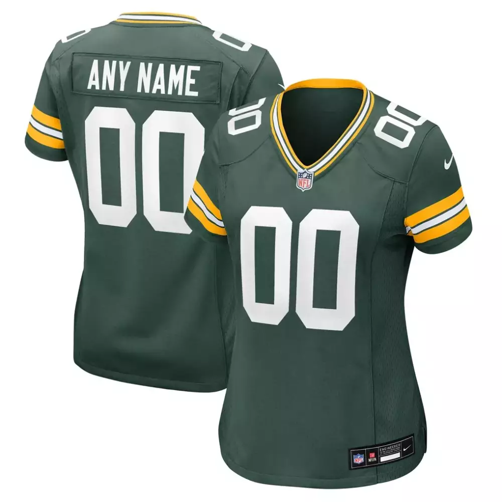 Green Bay Packers Jersey Women Yellow White Custom Game