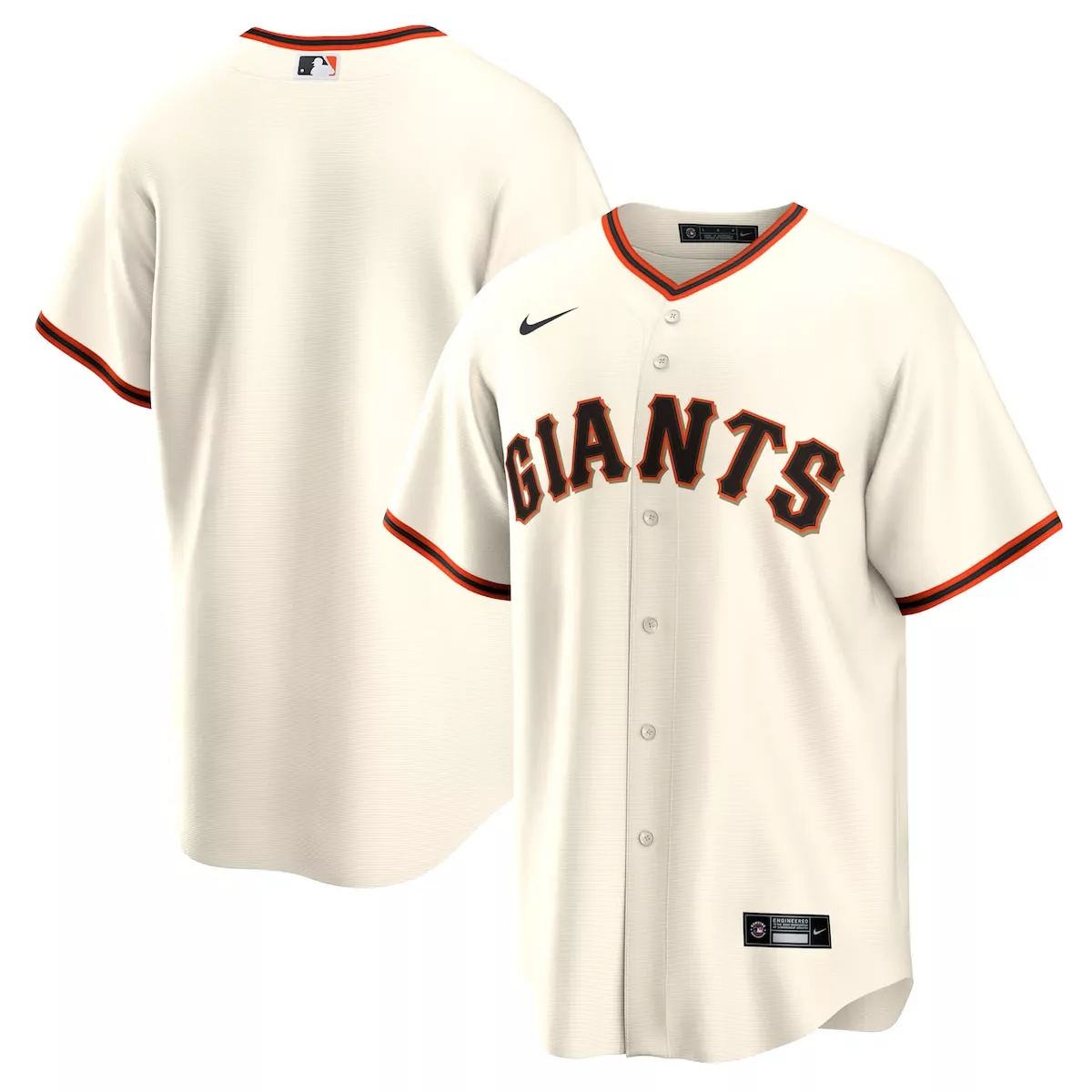 San Francisco Giants Jersey Cream Men Black Orange Home