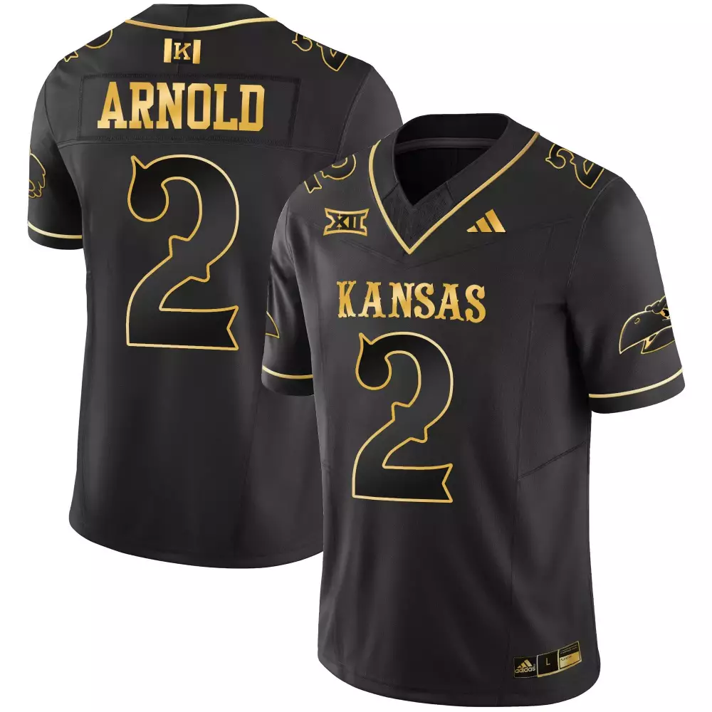 Lawrence Arnold 2 Kansas Jersey Black Big Men Gold Vapor All Stitched