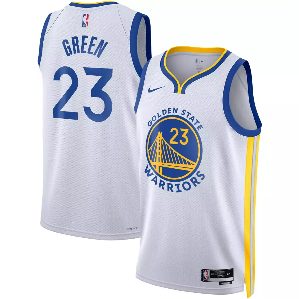 Draymond Green 23 Jersey White Golden State Warriors Men Blue Yellow Swingman All