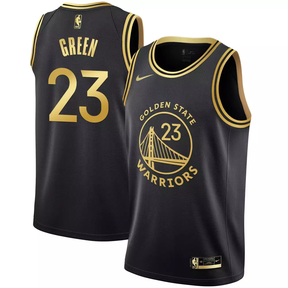 Draymond Green 23 Jersey Black Golden State Warriors Men Gold All Stitched Vapor